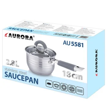 Aurora inox šerpa sa poklopcem 2.8l AU5581-3